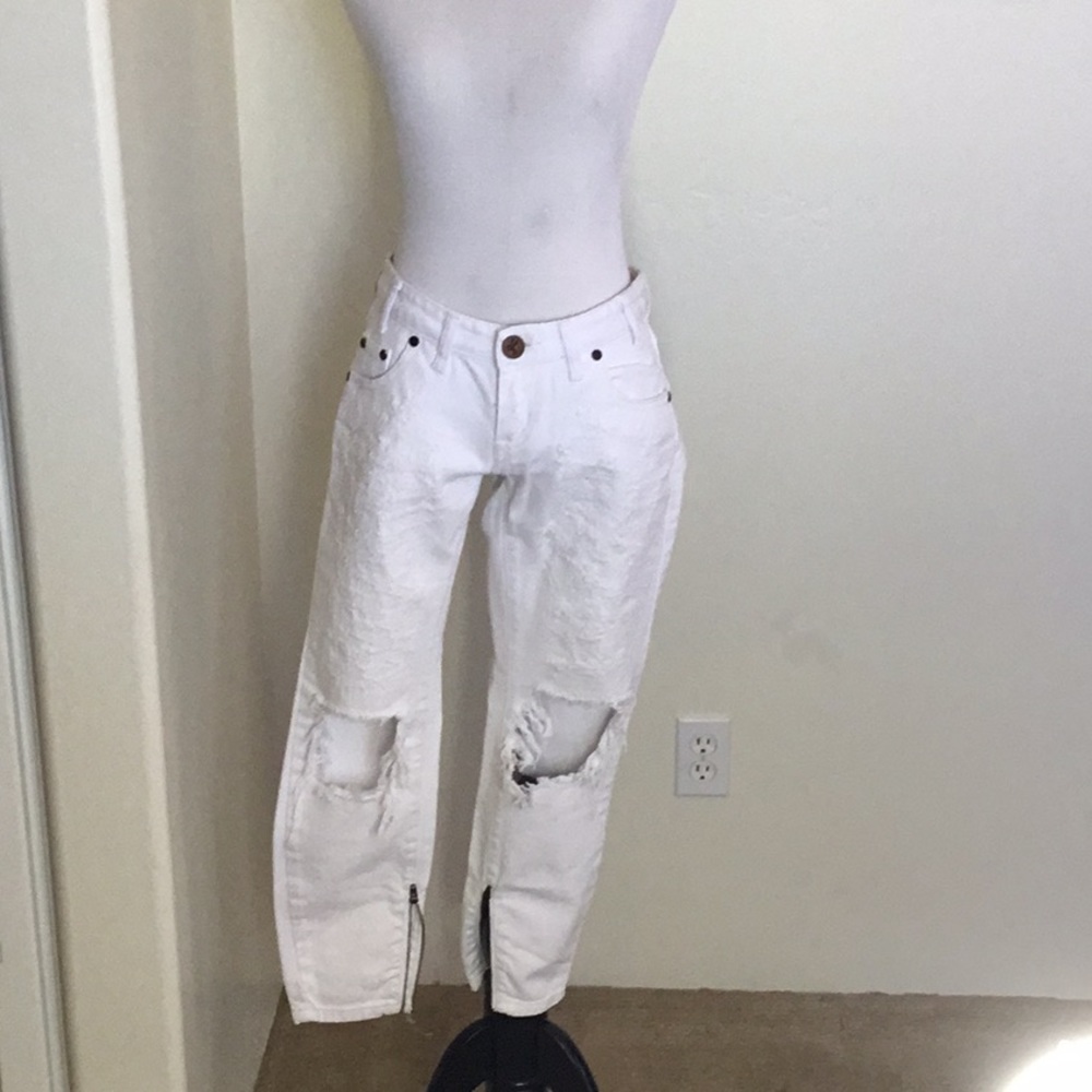 One teaspoon white denim distressed